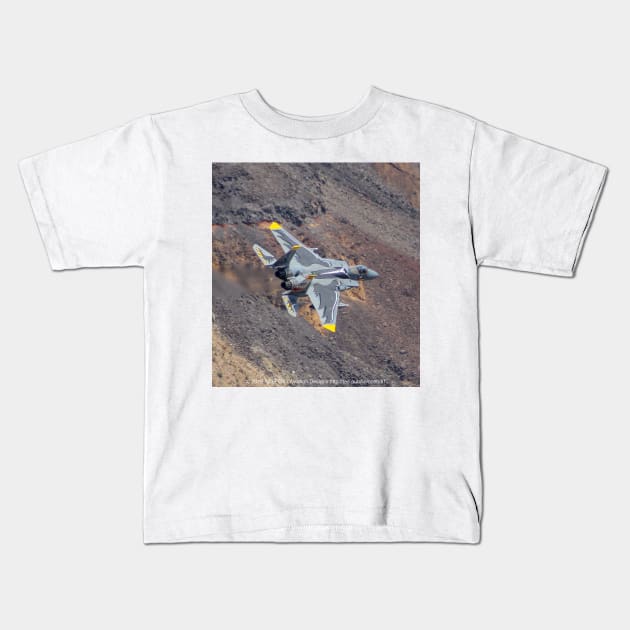 F-15 Eagle 75th Anniversary paint low-level Kids T-Shirt by acefox1